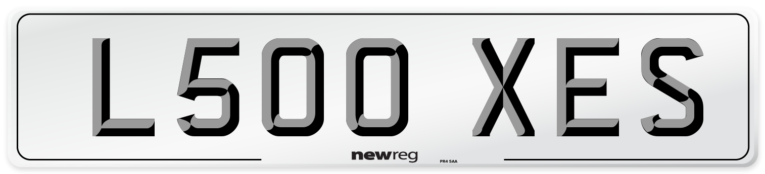L500 XES Number Plate from New Reg
